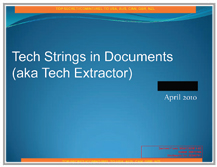 NSA XKEYSCORE slides - Tech Strings in Documents - Tech Extractor